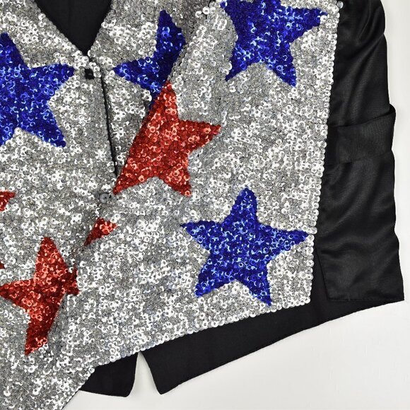 Vintage Sequin Star Vest L - Picture 5 of 6